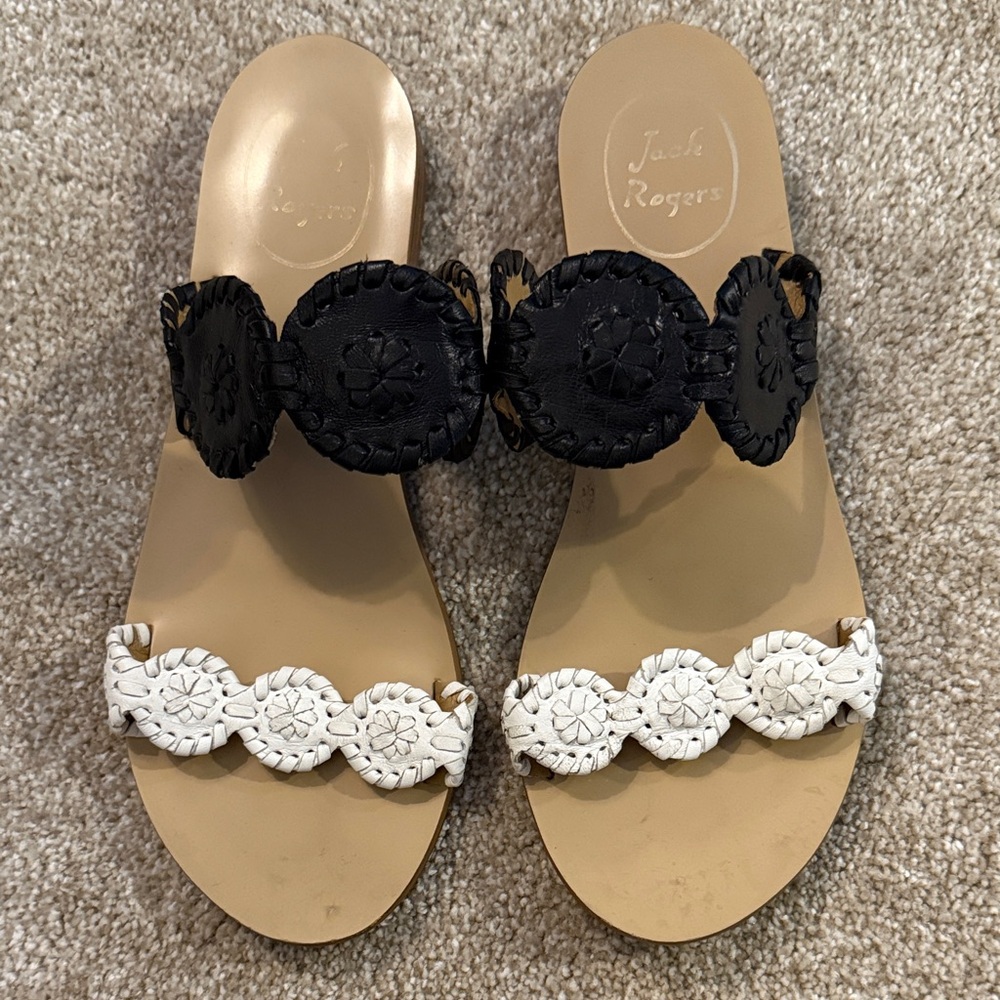 Jack Rogers Black and White Sandals